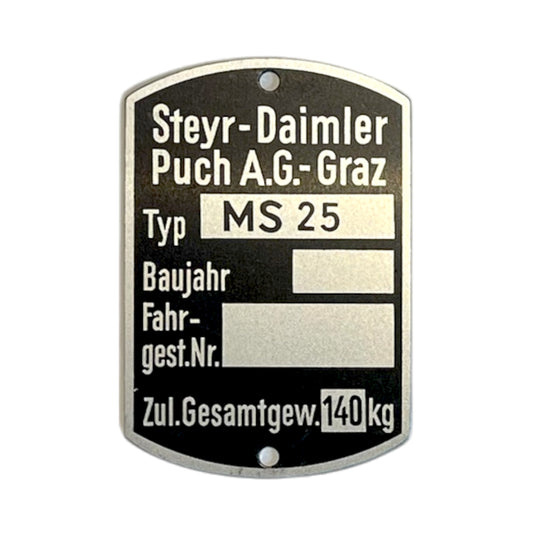 Typenschild MS25