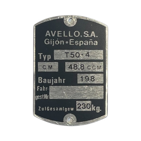 Puch Typenschild T50-4